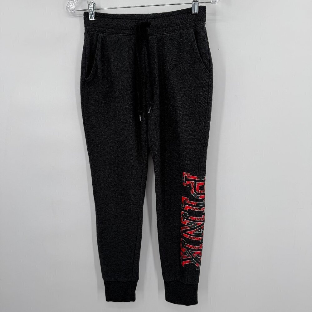 Victoria's Secret Pink Everyday Campus Joggers Dark Grey And Red Logo Women's XS